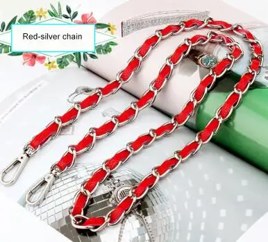 Red-silver chain IMIDO распродажа, ремешок на цепочке для сумки, женские сменные ремешки на плечо, сумка на ремне, мягкий кожаный аксессуар, сумка, брендовая дизайнерская STP126 - Цвет: Red-silver chain