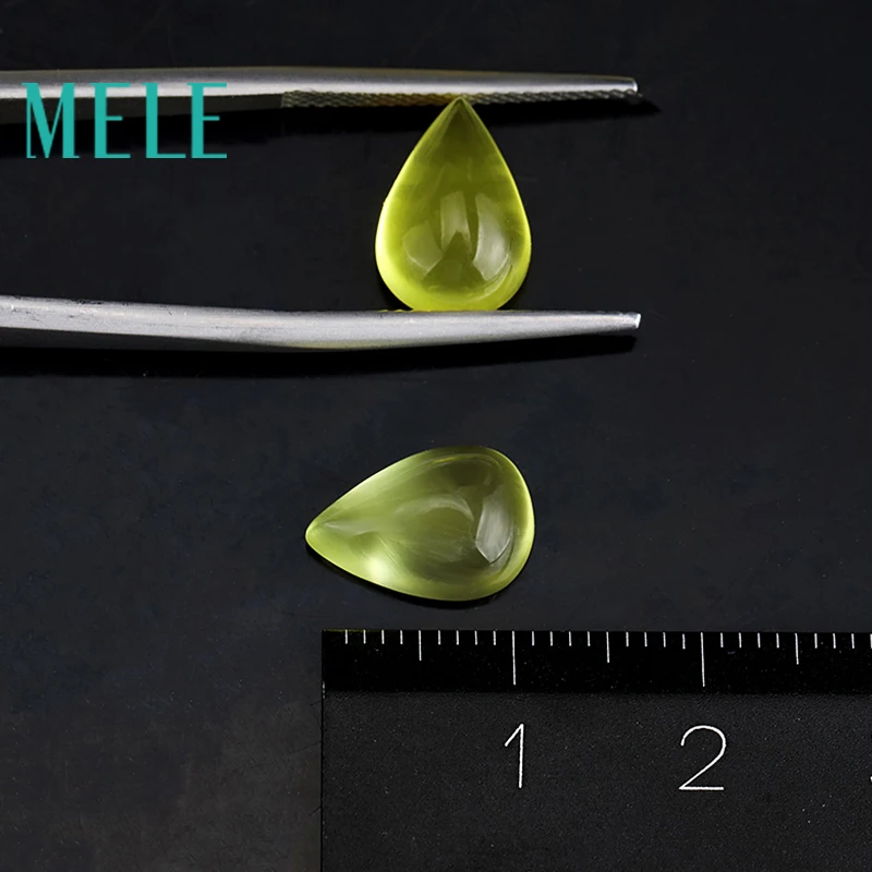 Натуральный Золотой Желтый prehnite 7x10 мм 2.4ct свободный камень Сделай Сам