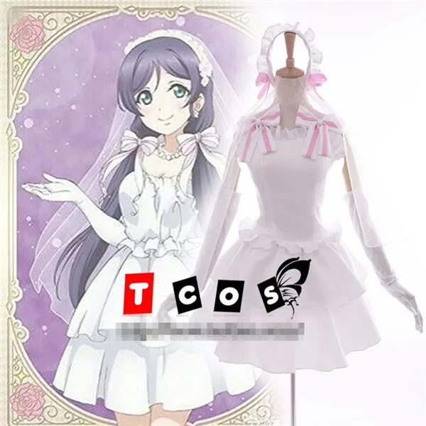 Костюм подружки невесты для косплея Lovelive Nozomi Tojo белое платье на заказ Бесплатная