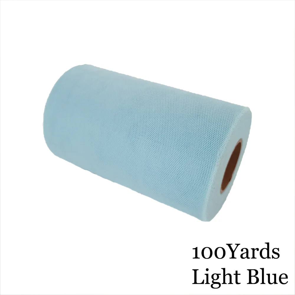 Light Blue 15 см, 100 ярдов, фатиновая пачка в рулоне, 6 дюймов, Тюлевая пачка для душа для малышей, сделай сам, для свадебной вечеринки, дня рождения, без шитья, вечерние пачки, декоративные принадлежности - Цвет: Light Blue