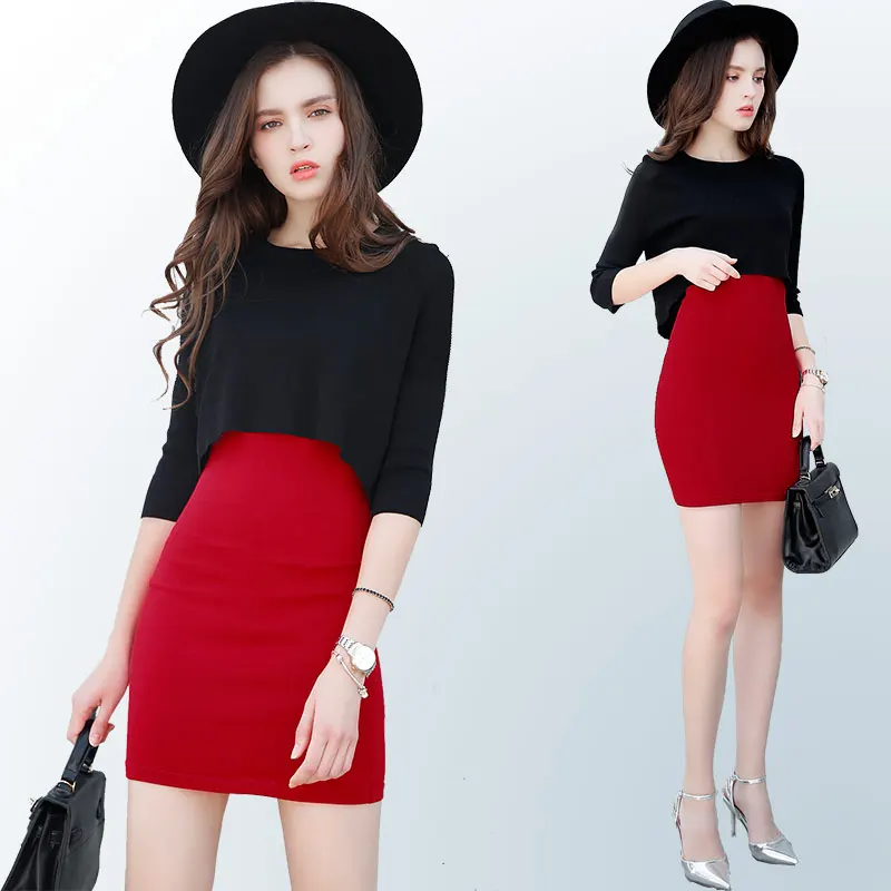 101232017 новые весенние модели решений красное вино темперамент тонкий комплект из