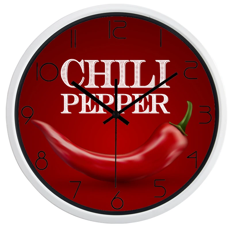 Настенные часы с креативным дизайном для украшения дома столовой перца Чили