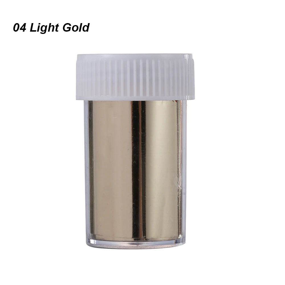 04 Light Gold 1 рулон 3D сделай сам металлическая фольга для ногтей Серебряный голографический Маникюр 14 цветов переводные наклейки для нейл-арта инструменты для красоты - Цвет: 04 Light Gold