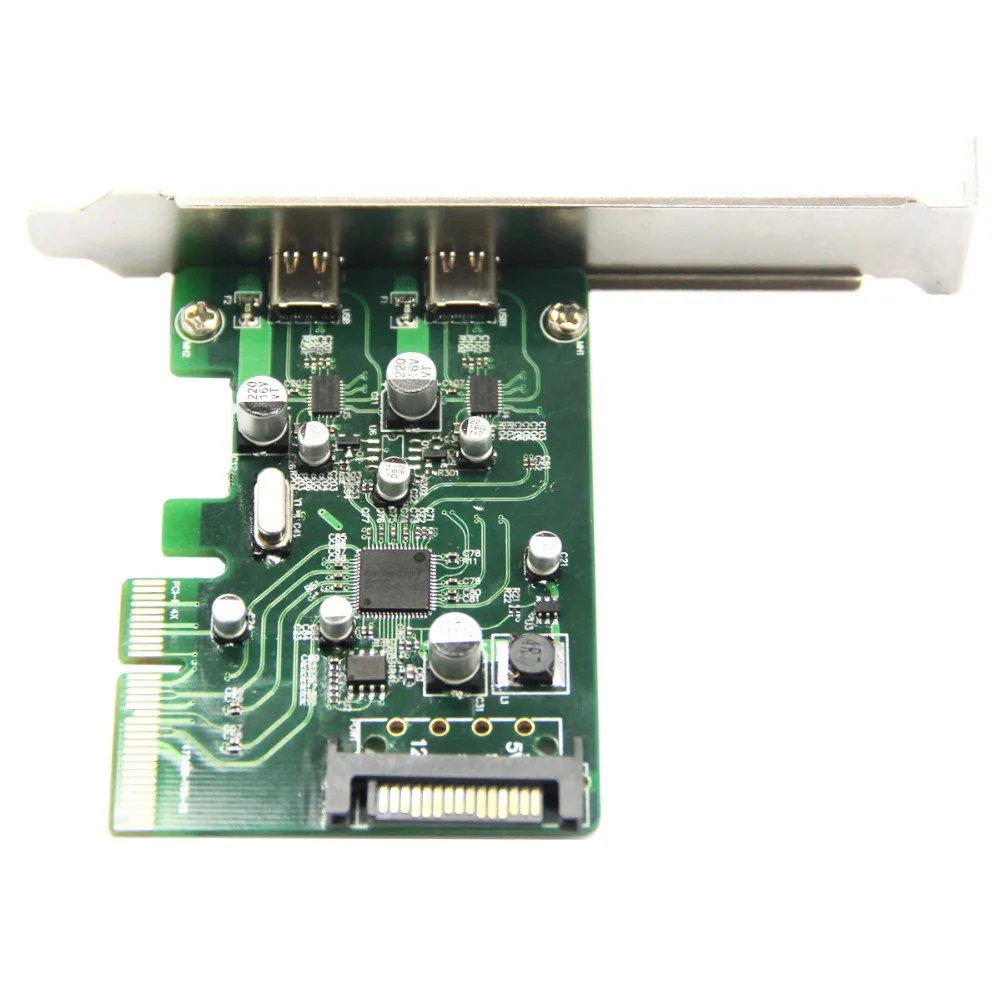 Адаптер-преобразователь USB 3 1 Type C в PCI Express x4 2 порта s 10 Гбит/с порт Type-C Карта