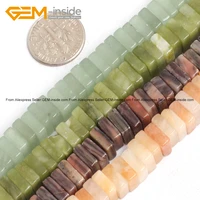 natural square flake heishi rondelle disc spacer stone beads for jewelry making 3x8mm 15inches selectable color diy jewellery