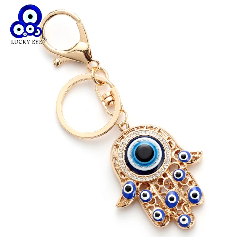 Lucky Eye ХАМСА брелок в виде руки синий злой брелок для ключей в форме глаза животное Омар сумка автомобильный брелок кольцо для мужчин женщин ювелирные изделия EY157140