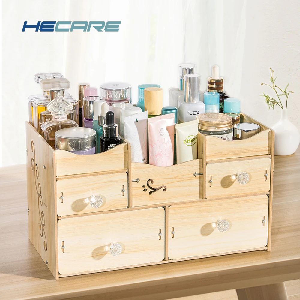 HECARE органайзер для ванной комнаты, деревянный органайзер, органайзер для косметики, аксессуары для ванной комнаты, набор для хранения, новинка