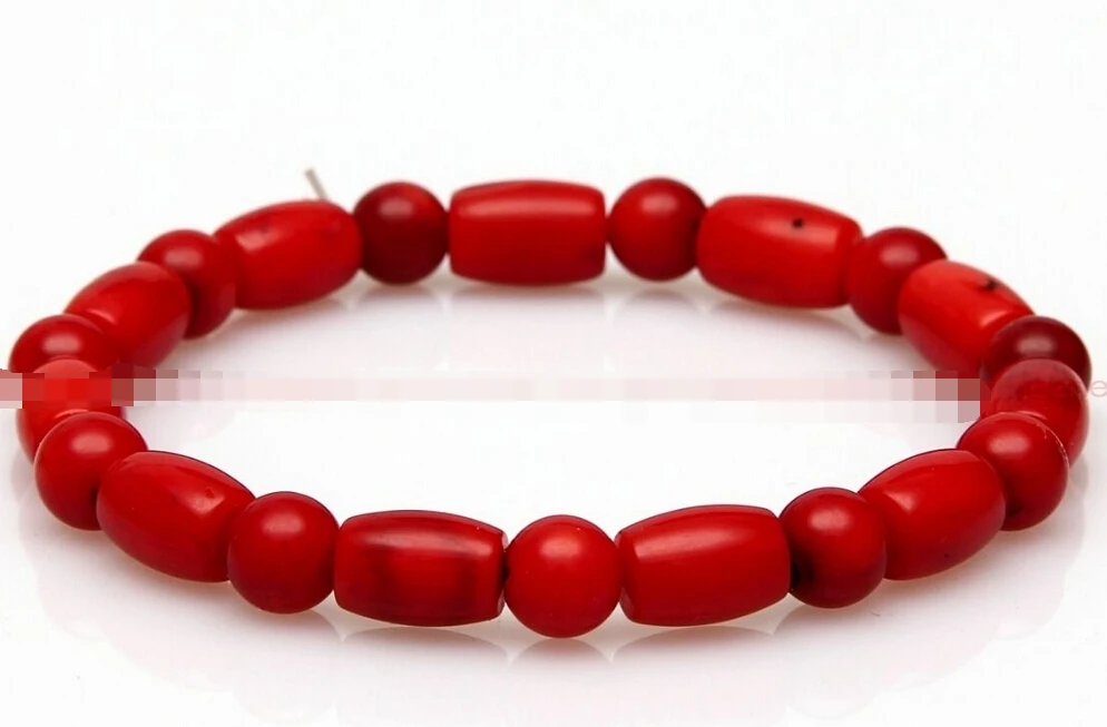 Huij 001495 Мода натуральный красный коралловый столб девушка браслет 4 шт|bracelet