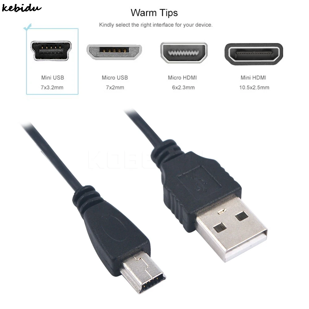 Kebidu 2017 Новый Mini USB 2 0 A штекер к 5 Pin B зарядный Дата кабель для MP3 Mp4 цифровой камеры