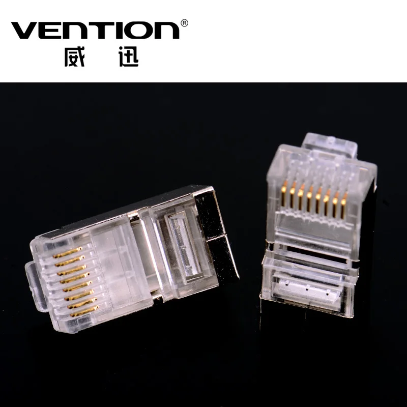 Vention 100 шт./компл. RJ45 коннектор адаптер для кошек 6 FTP металлический защищенный