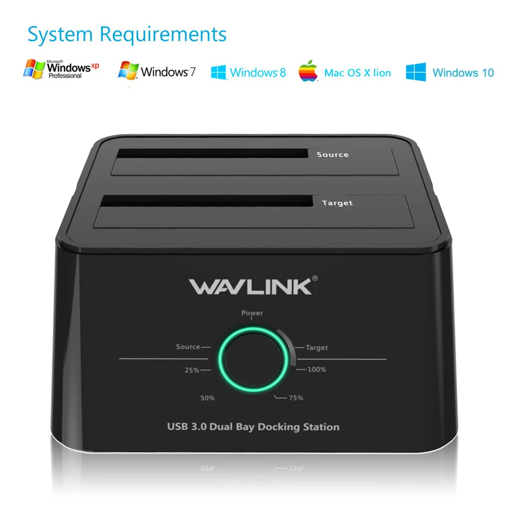 Док станция для жесткого диска с двумя отсеками SATA USB 3 0 корпус внешнего 2 5/3 5 дюйма