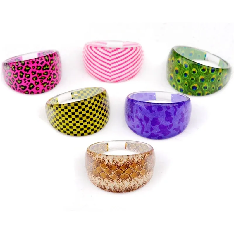 Wholesale Mixed 10Pcs/Lot Vintage Advance Resin Finger Rings for Women and Men - Unisex Fashion Charm Jewelry Gifts image 4