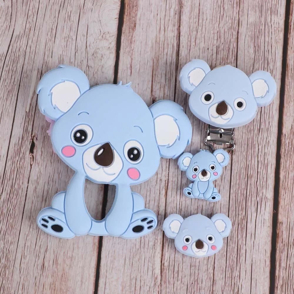 1 TYRY. HU Koala детские силиконовые для Прорезывание Зубов Бусины пищевого класса DIY аксессуары детские товары прорезывание зубов ожерелье для кормления соски Клипсы из бисера - Цвет: 1