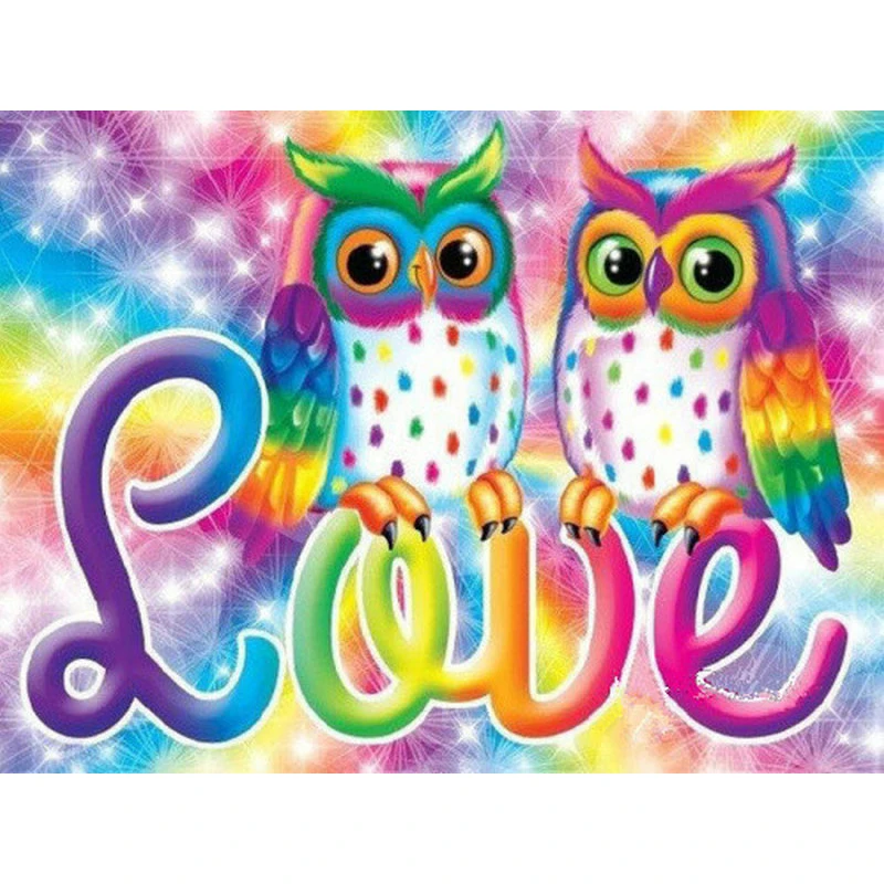 

YIKEE love owl diamond painting Handmade Needlework DIY Diamond Embroidery Mosaic Rhinestone Picture k815