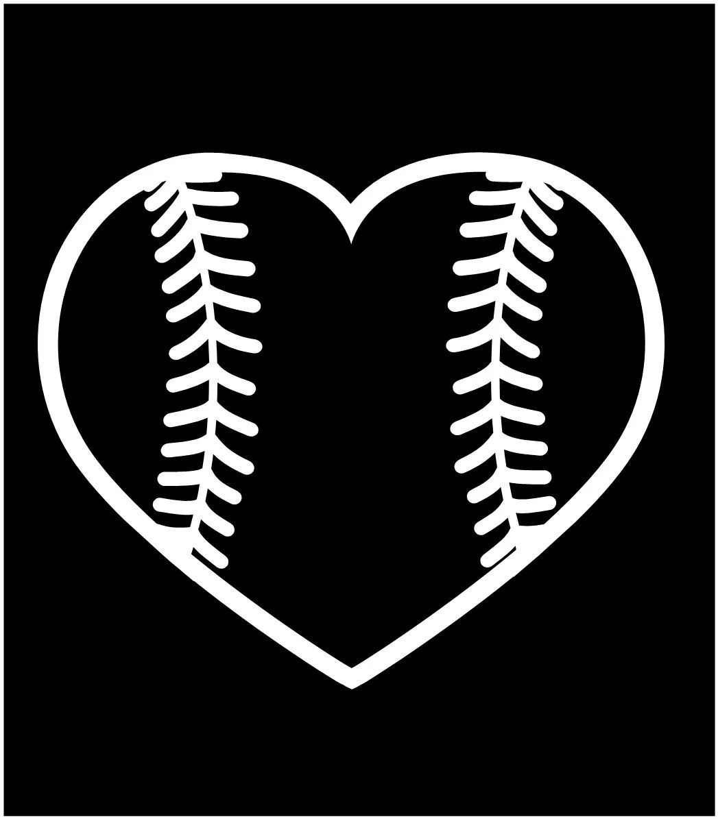 

Baseball Softball love heart window sticker decal 15cm