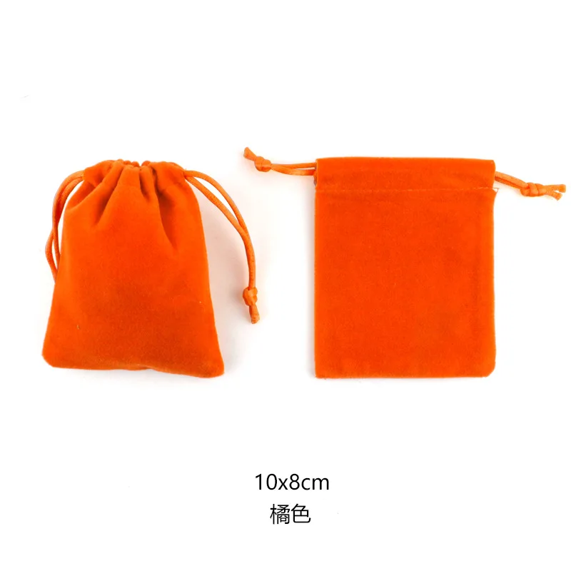 orange 5pcs 5 шт./лот Высокое качество конфеты Цвета Velvet Сумки 10x8 см шнурок органзы посылка Сумки площади составляют украшения подарок сумки - Цвет: orange 5pcs