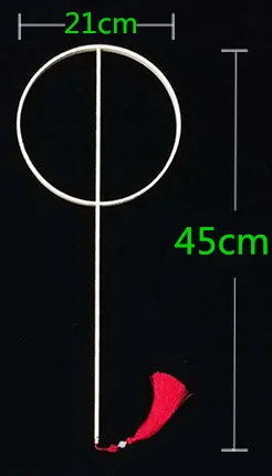 round 21cm long45cm Мульти размер с длинной ручкой китайский веер держатель стенд ручной работы Мода DIY танцевальный костюм, реквизит Круглый ручной вентилятор каркас - Цвет: round 21cm long45cm