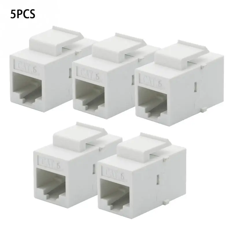 

5Pcs/Set CAT6 RJ45 Jack Female Coupler Insert Snap-in Connector Socket Adapter Port For Wall Plate Outlet Panel