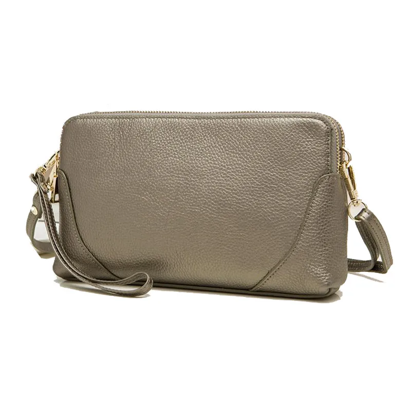 Модная женская сумка на плечо из натуральной кожи с двойной молнией воловьей