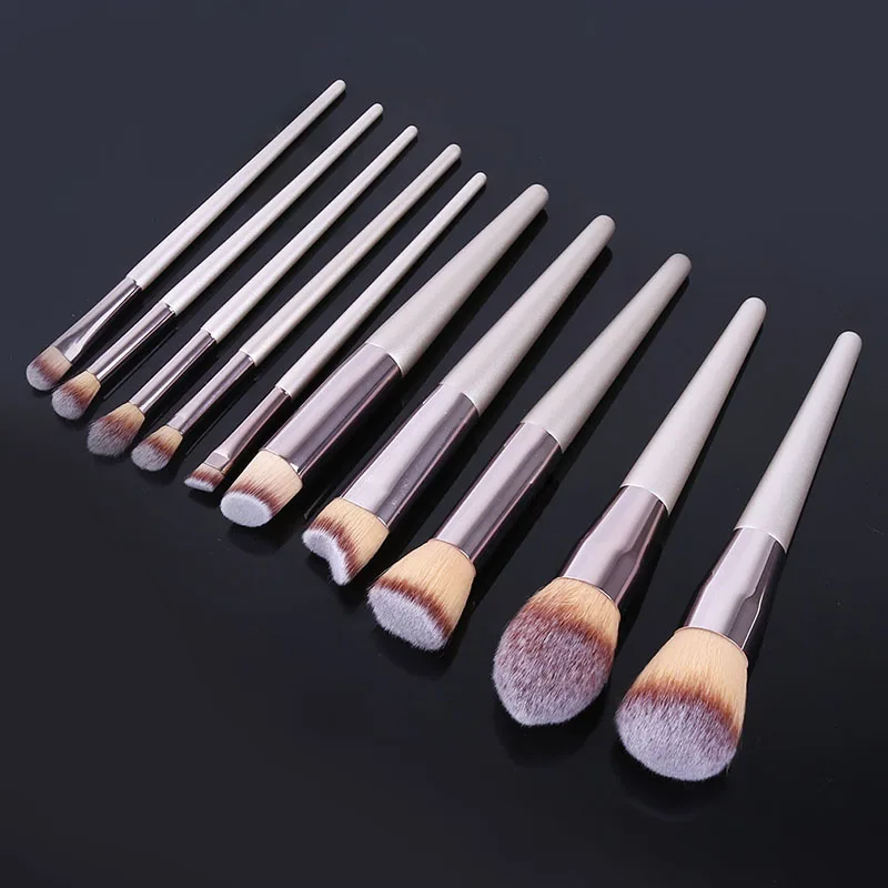 10 шт. набор кистей для макияжа косметическая основа пудра румяна тени век Кисть