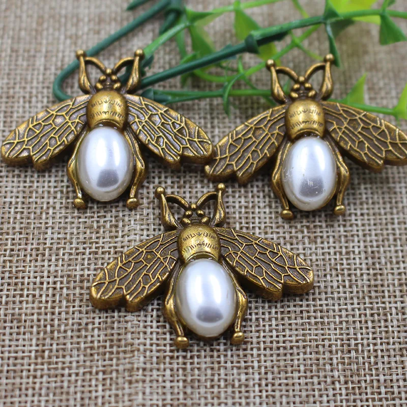 5 шт. металлические заклепки-гвоздики с пчелками и жемчугом шпильки для