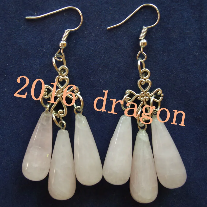 YUTENG тибетский серебряный крест &amp розовый кварцовый камень длинные в форме слезы