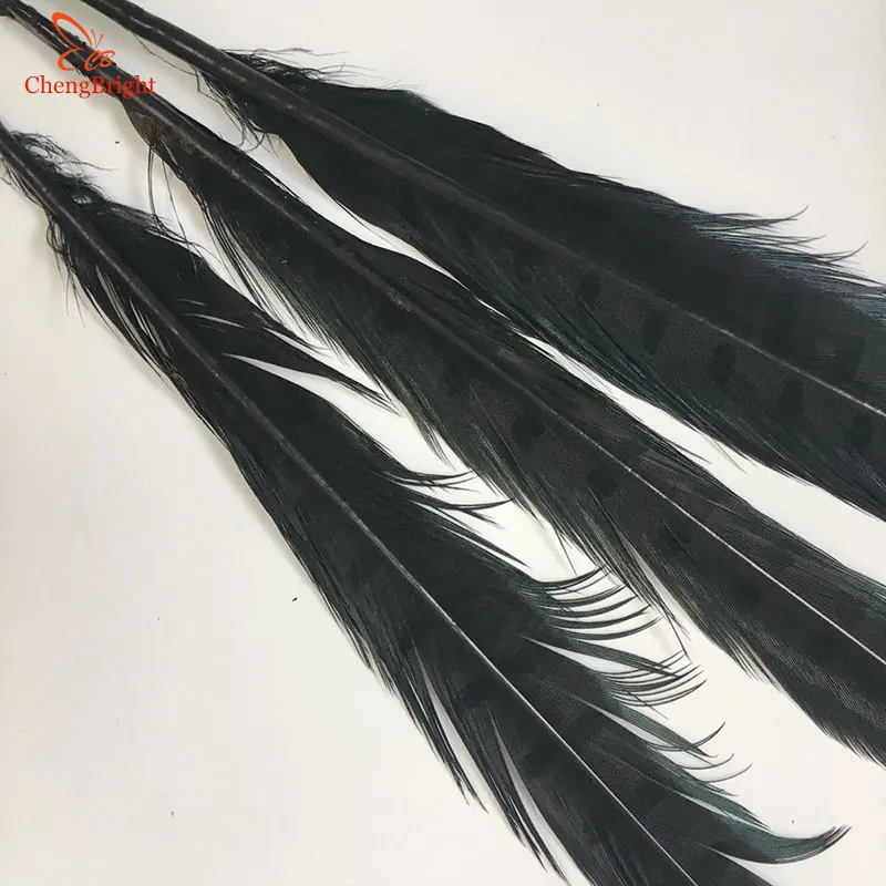 ChengBright-plumas de cola de fais&aacute;n Natural, joyer&iacute;a DIY, decoraciones de boda, plumas de fais&aacute;n, 16-18 pulgadas, 40-45CM, 50 Uds.-5