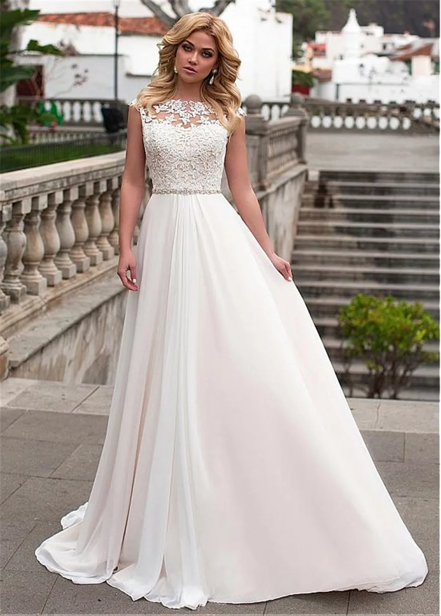 Robe De Mariage пляжное сексуальное свадебное платье без рукавов с открытой спиной 2019