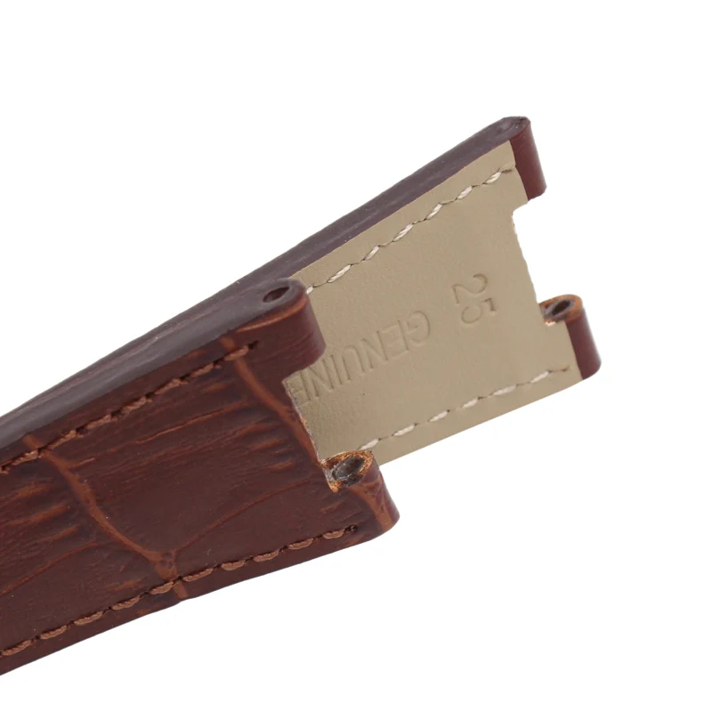 HENGRC Luxurious Genuine Leather Watchband Belt 25*18mm Brown Black Watch Strap For PP Without Buckle Accessories