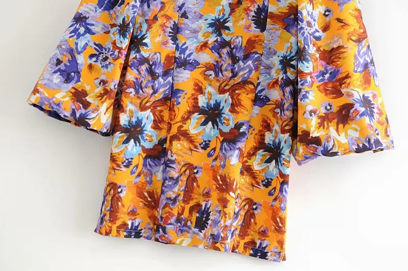 Женское брезентовое платье с цветочным принтом юбка квадратным вырезом лето 2019 |