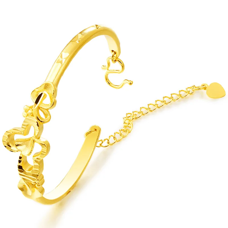 Женский винтажный браслет из латуни Однотонный Регулируемый с цветами