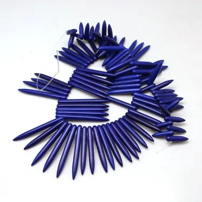 MidnightBlue 20 шт 20~ 50 мм натуральный Howlite свободные каменные бусы ожерелье Висячие Подвески пряди формы Клыка окрашенные для самостоятельного изготовления ювелирных изделий - Цвет: MidnightBlue