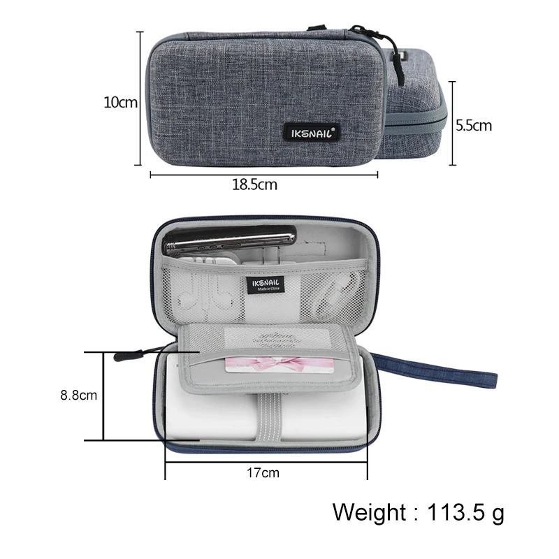 Shellnail Power Bank Storage Case Travel Bag Mobile Phone Device USB Cable Data Earphone Inserted Digital |