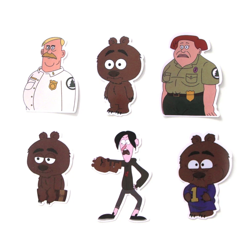 19 шт. Brickleberry мультфильм винтажные изделия ручной работы Скрапбукинг альбом багаж ноутбук мотоцикл трафарет Водонепроницаемая наклейка E0044