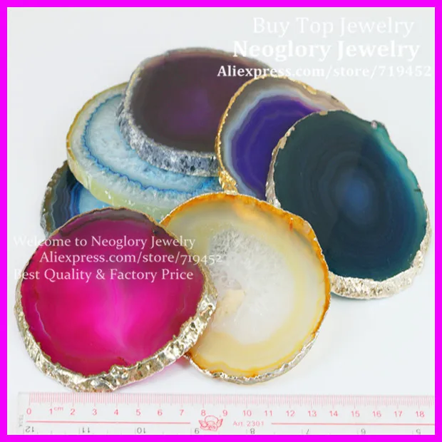 Полудрагоценные камни подставка для чашек стеклянная напитков Кварцевая Жеода 5