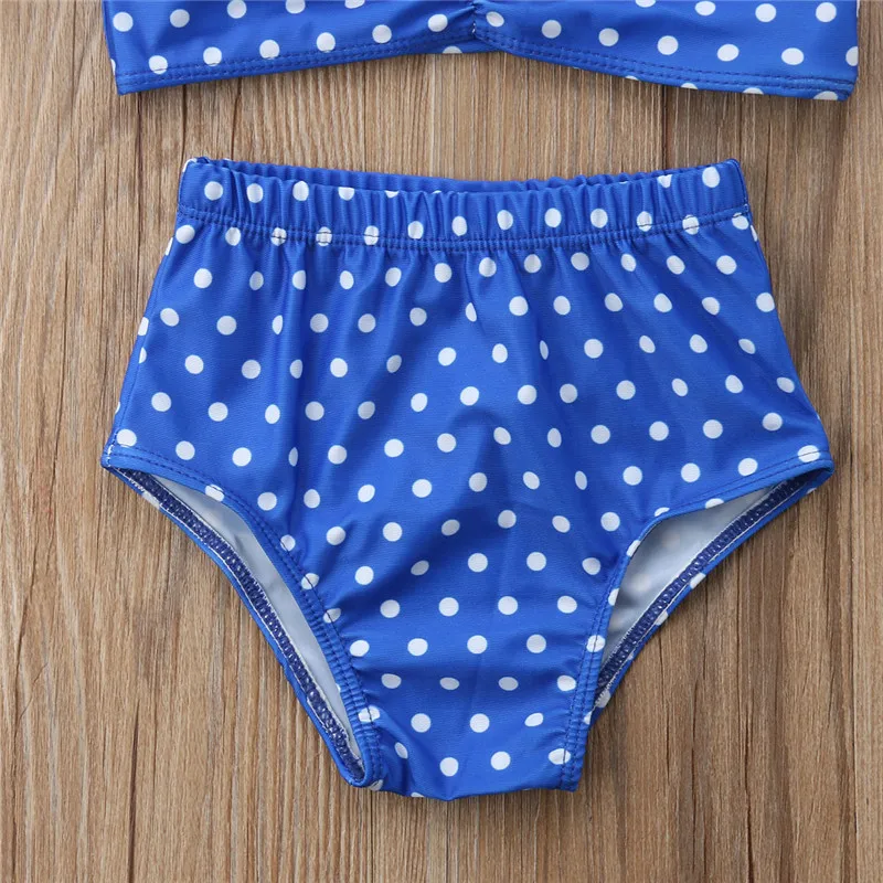 

Mother And Kids Swimsuit New 2018 Mama's White Polka Dot Swimwear Women kids Girls Bikini Set Backless Family Look Bathing Suit