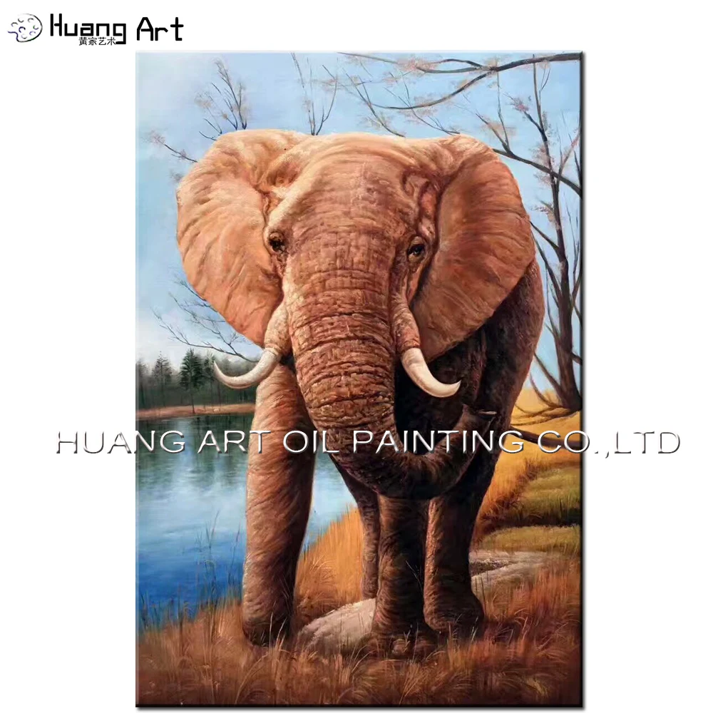 Professional Artist Handmade Impression Elephant Oil Painting On Canvas Art New Arrivals African Animals Landscape | Дом и сад