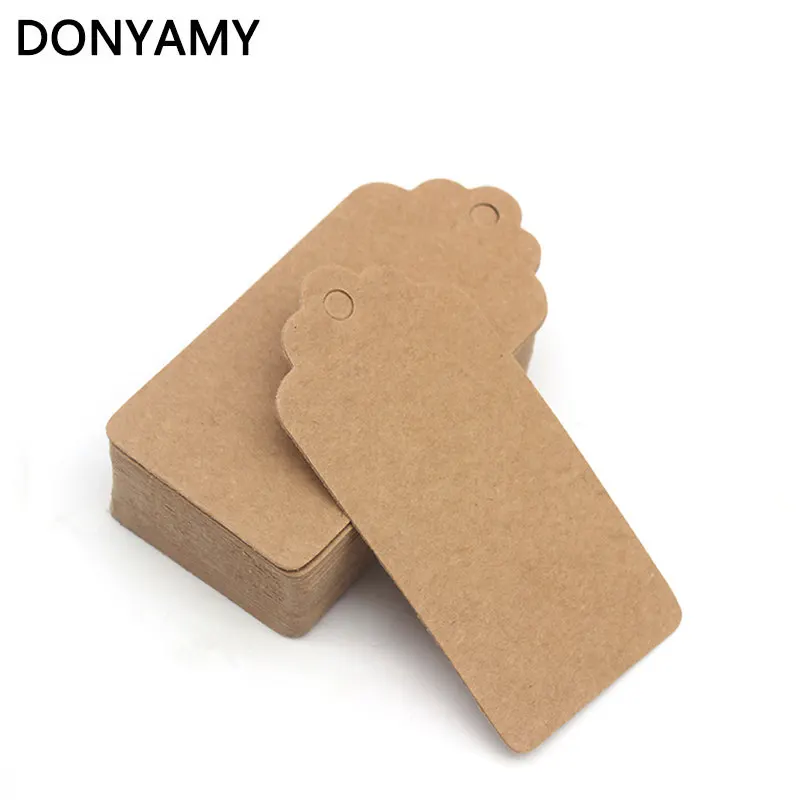 DONYAMY 50 шт модные коричневые 9*4 5 мм крафт бумаги теги DIY пустые подарочные ярлыки
