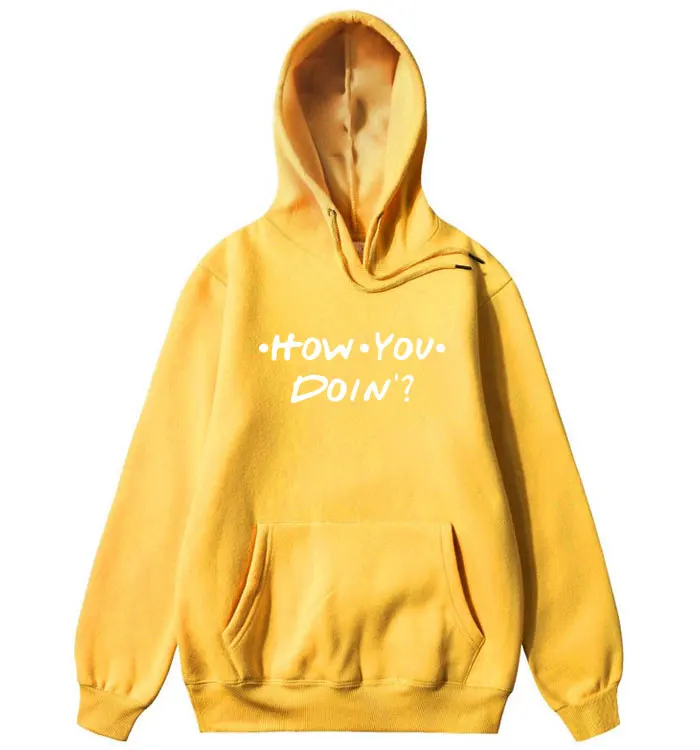 Yellow MS310 Модные мужские и женские толстовки HOW YOU DOIN Толстовка с принтом homme толстовка с капюшоном для друзей черный розовый оранжевый белый уличная одежда пуловер - Цвет: Yellow MS310