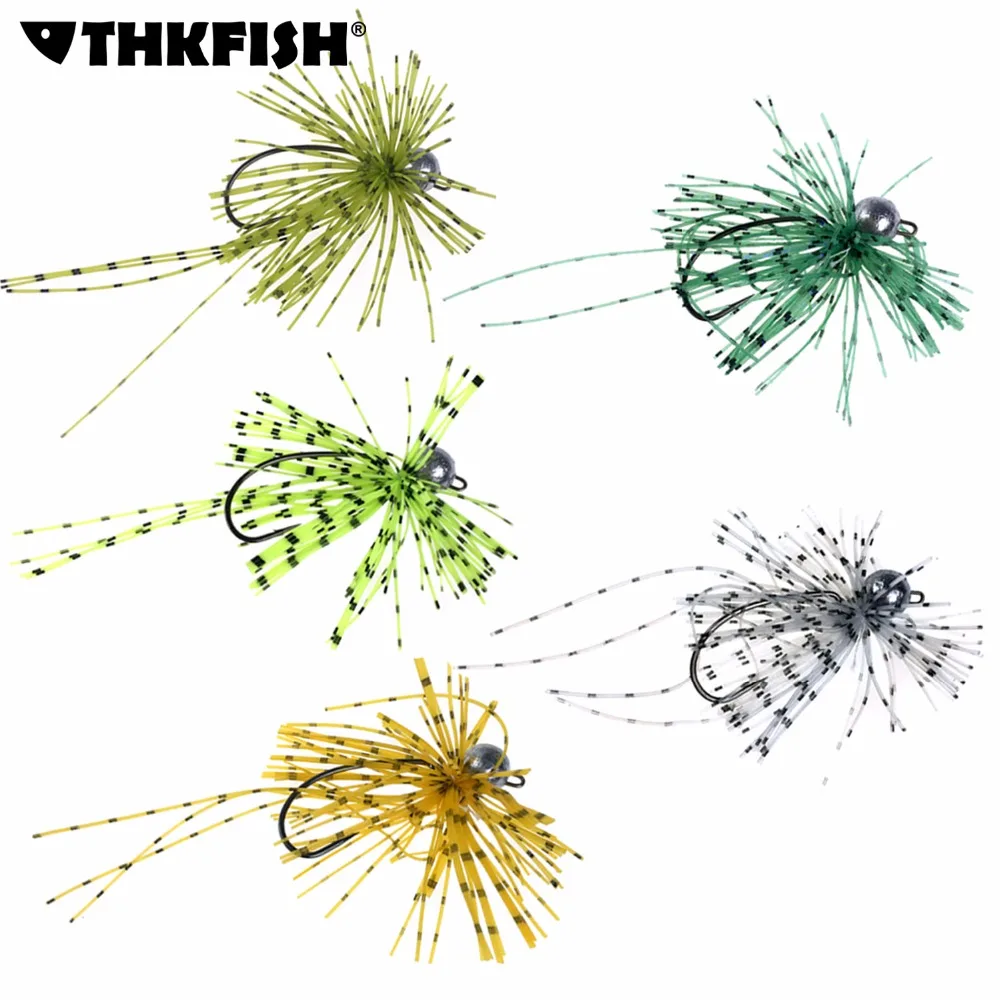 5 шт./лот, 3,5 г, 5 г, 7 г, резиновые Джиги, приманка с юбкой, Свинцовые джиг-головки, офсетный крючок, силиконовая борода, рыболовные Джиги, приманка, Pesca