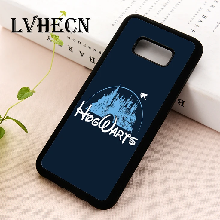 LvheCn кожаный чехол для телефона samsung S5 S6 S7 S8 S9 S10 EDGE PLUS S10e lite Note 5 8 9 логотип замка Хогвартс пародия Поттер