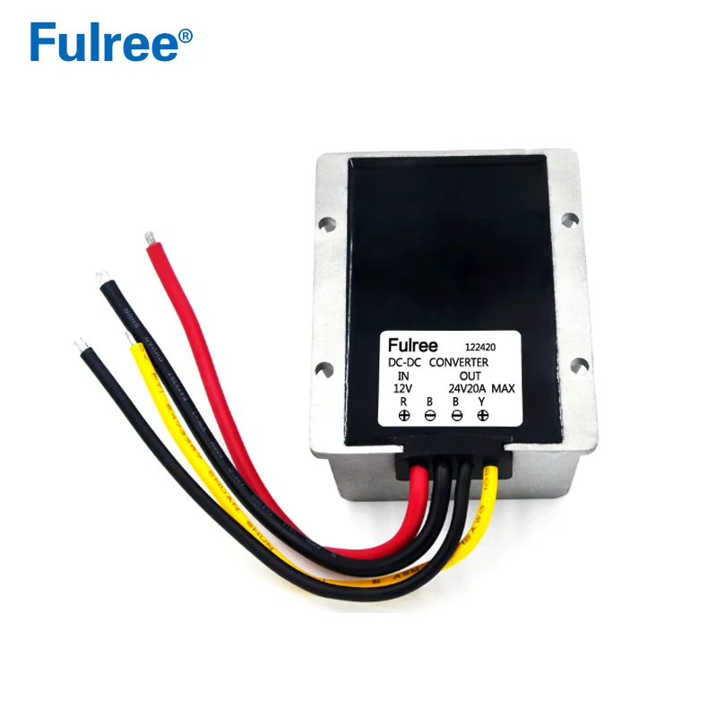 

Fulree 12V to 24V 20A 480W DC DC Step up Power Converter Boost Voltage Regulator 12VDC to 24VDC 20Amps Car Truck Booster