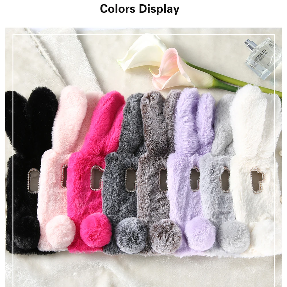 KISSCASE Case For Samsung S9 Plus Cover Rabbit Furry Hair Phone Galaxy S8 S7 S6 Edge S5 S4 Capa Coque Fundas |