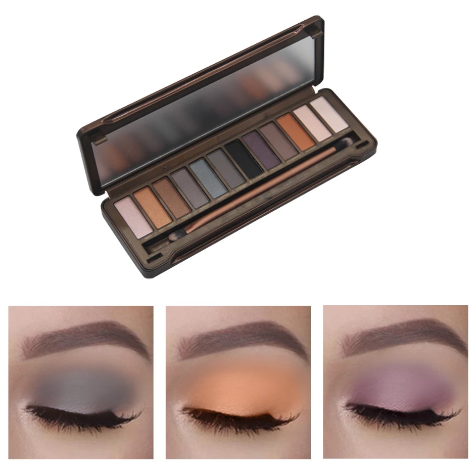 Матовые тени для век Shimmer Natural 12 цветов Тени для век прессованная пудра профессиональная палитра макияжа долговечная Палитра Косметика