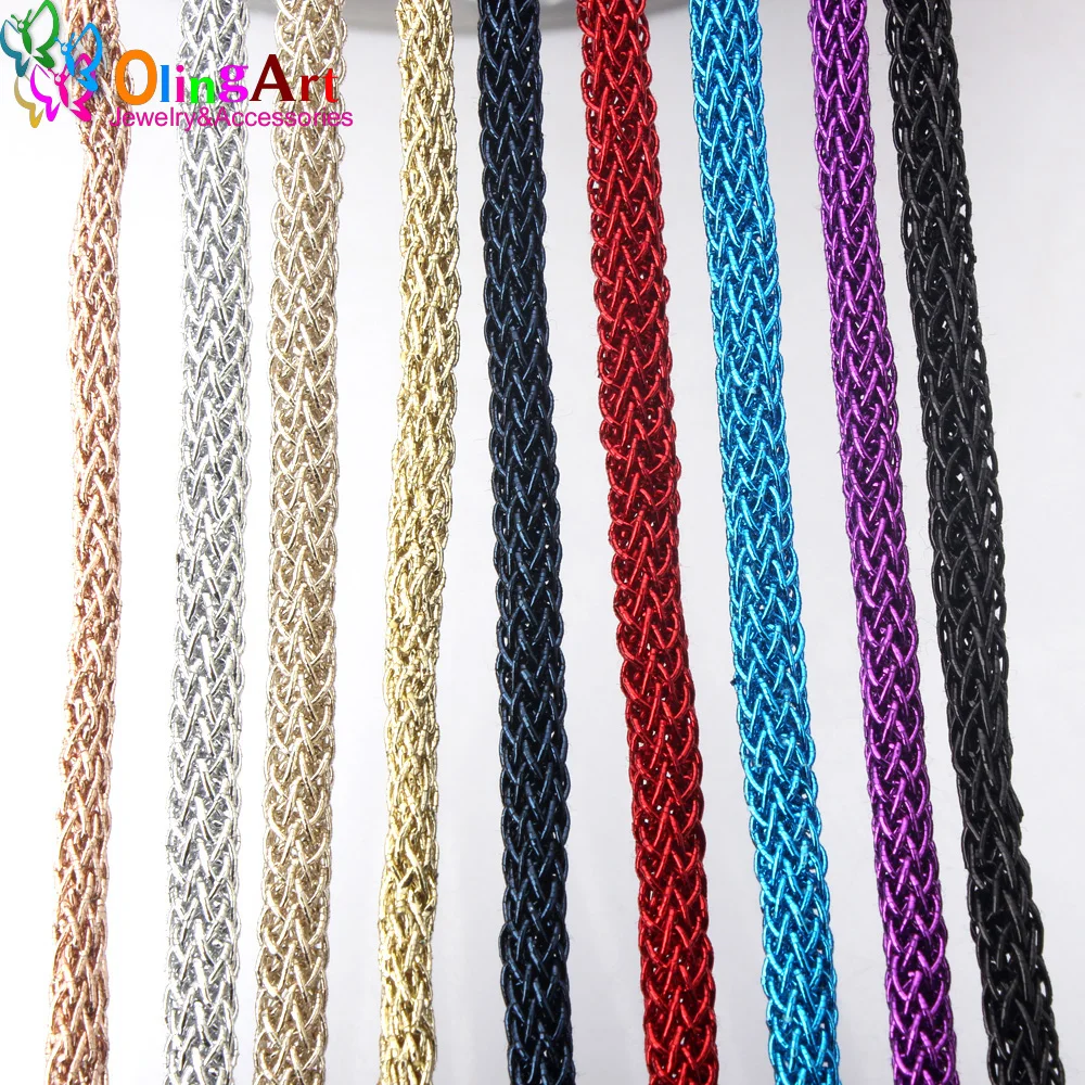 OlingArt 4mm/5mm 5M/Lot Gold Silver Metal Colorful Mesh Soft Thread DIY Shoes/Hat/Bag Hand Jewelry Making images - 6