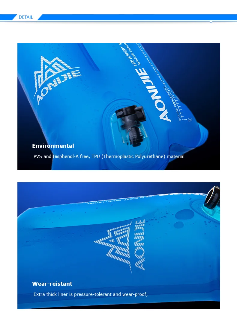 AONIJIE 1.5L/2L/3L на открытом воздухе езда на велосипеде Бег складной ТПУ-мешок для воды спортивная гидрация мочевого пузыря для кемпинга пешего туризма альпинизма