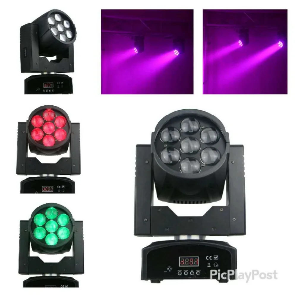4/6 шт + кейс для полетов 14 каналов DMX 512 управление 7x15 Вт RGBW led zoom moving head professional