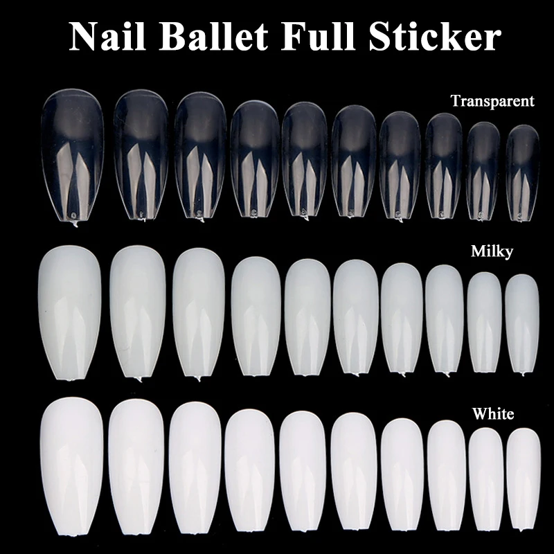 

500Pcs False Nail Transparent/Natural/White Full and Half Cover Nail Tips U-shape Acrylic UV Gel Manicure Fake Nails Art Tips