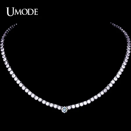 Umode женщина и колье с 102 шт. 0.1 карат CZ один 0.75 в центре 2014 мода для женщин UN0052|necklace