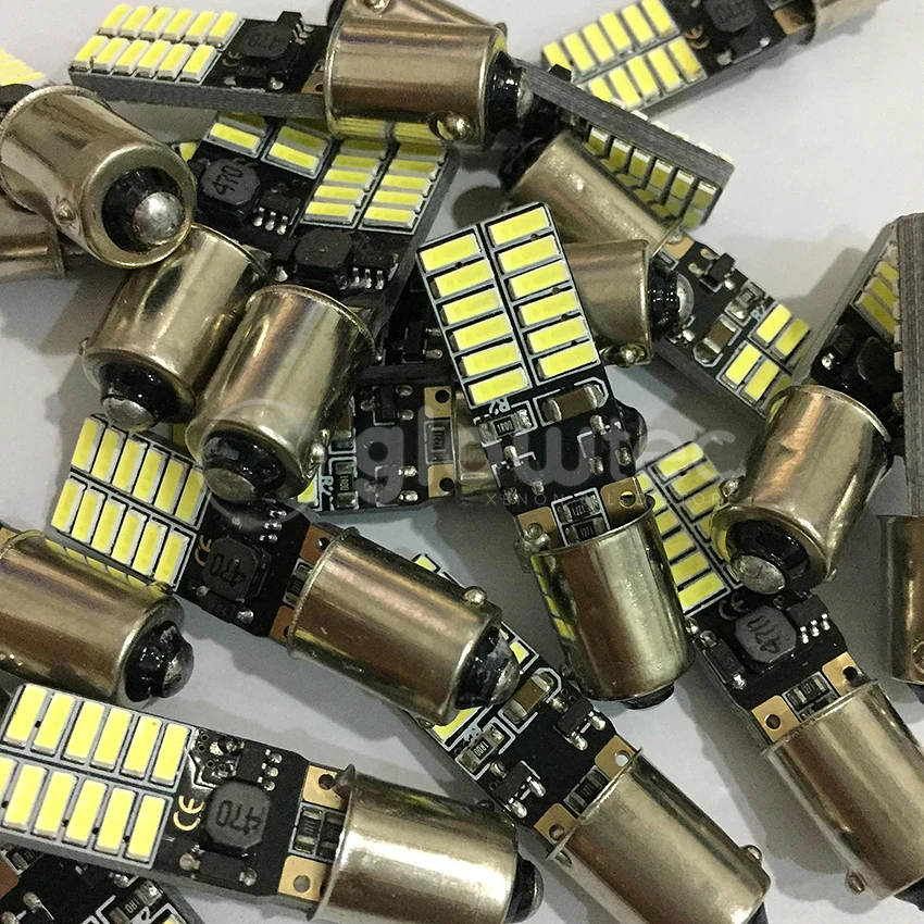 Супер яркий светодиод BA9S canbus без ошибок 24 SMD 4014 12 В w5w лампа для освещения дверей